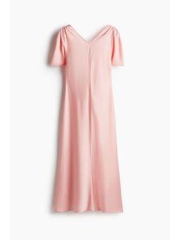 H&M - Women Pink Tie-Back Satin Dress