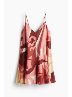 H&M - Women Pink Linen-Blend Mini Dress