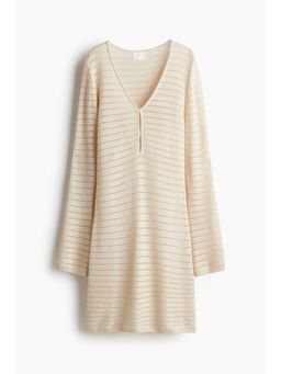 H&M - Women Beige Pointelle-Knit Dress
