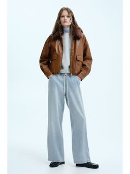 H&M - Women Blue Denim Drawstring Trousers