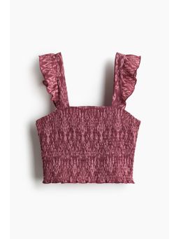 H&M - Women Pink Smocked Cropped Top