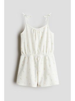 H&M - Girls White Patterned Terry Jumpsuit