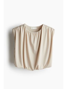 H&M - Women Beige Draped Cropped Top