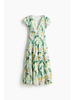 H&M - Women White Tie-Skirt Poplin Dress