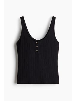 H&M - Women Black Rib-Knit Vest Top