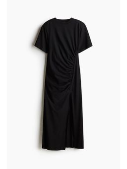 H&M - Women Black Shoulder-Pad T-Shirt Dress