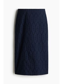 H&M - Women Blue Broderie Anglaise Pencil Skirt