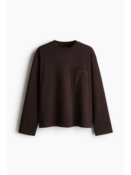 H&M - Men Grey Loose Fit Long-Sleeved Jersey Top