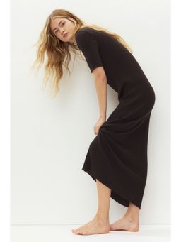 H&M - Women Brown Rib-Knit T-Shirt Dress