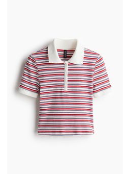 H&M - Women White Cotton Polo Shirt