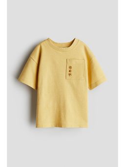 H&M - Boys Yellow Embroidery-Detail Cotton T-Shirt
