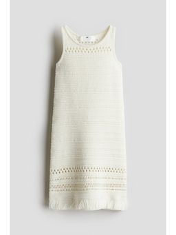 H&M - Girls White Knitted Cotton Dress