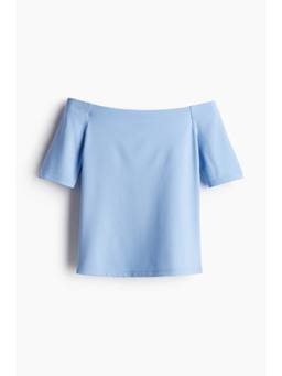 H&M - Women Blue Off-The-Shoulder Top