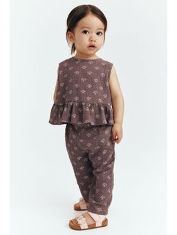 H&M - Girls Brown 2-Piece Top And Pant Set