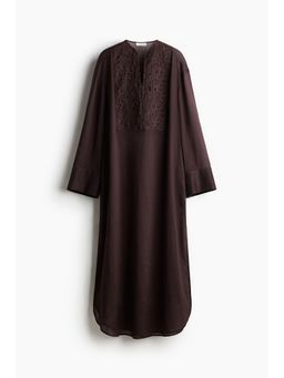 H&M - Women Brown Ramie Kaftan Dress