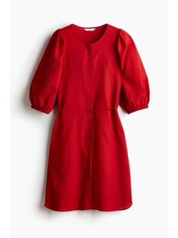 H&M - Women Red Linen-Blend Dress
