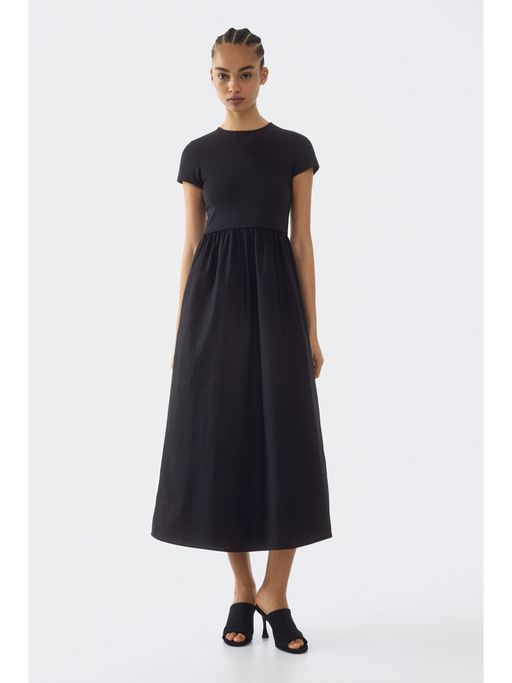 H&M Women Black Short-Sleeved Maxi Dress