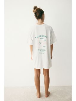 H&M - Women Grey Printed Nightdress