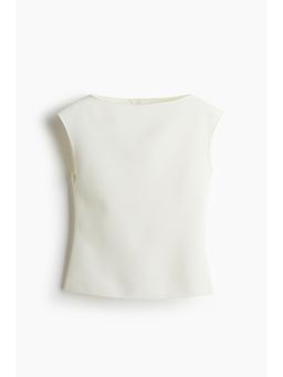 H&M - Women White Boat-Neck Top