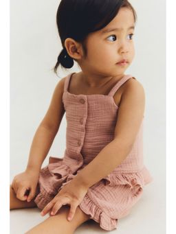 H&M - Girls Pink 2-Piece Cotton Muslin Set