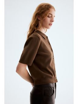 H&M - Women Brown Collared Cardigan