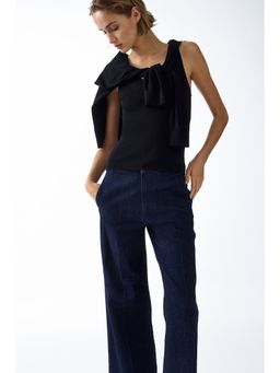 H&M - Women Blue Fla High Jeans