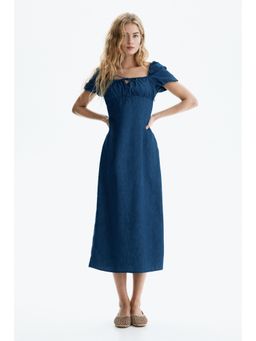 H&M - Women Blue Square-Neck Dress