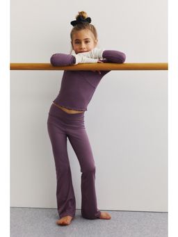 H&M - Girls Purple Flared Sports Leggings with Softmove