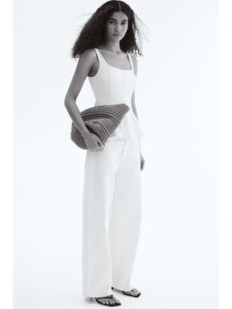 H&M - Women White Peplum Vest Top