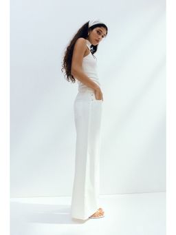 H&M - Women White Wide Regular Waist Jeans