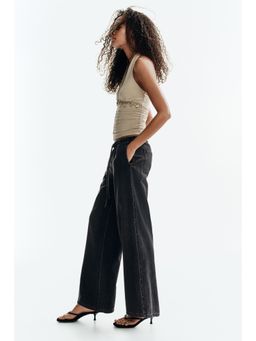 H&M - Women Grey Denim pull-on trousers