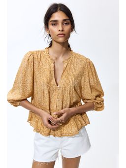H&M - Women Beige Pintucked Blouse