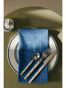 H&M - Blue Embroidery-motif tea towel