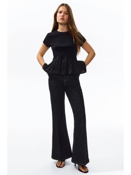 H&M - Women Black Bootcut High Waist Jeans