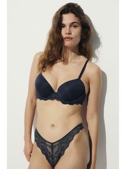 H&M - Women Blue Microfibre Push-Up Bra