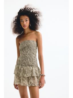 H&M - Women Green Smocked Tiered Dress