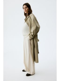 H&M - Women White MAMA Before & After Wide Crease-Detail Trouser