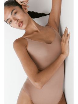 H&M - Women Beige Light Shape Microfibre Thong Body