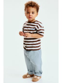 H&M - Boys Brown Printed Cotton T-Shirt