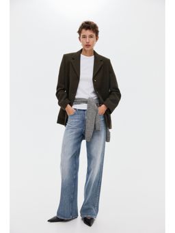 H&M - Women Green Wool-Blend Blazer