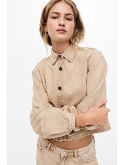 H&M - Women Beige Denim shirt