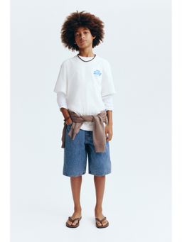 H&M - Boys Blue Baggy Fit Denim Shorts