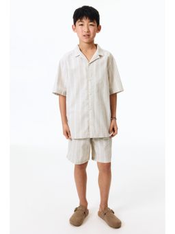 H&M - Boys Beige 2-Piece Poplin Set