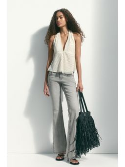 H&M - Women Grey Flared Low Waist Jeans