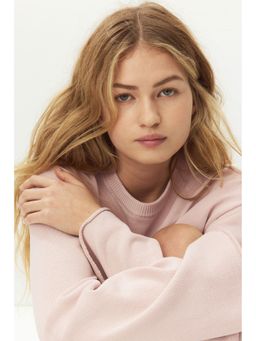 H&M - Women Pink Roll-edge jumper