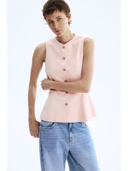 H&M - Women Pink Peplum Waistcoat