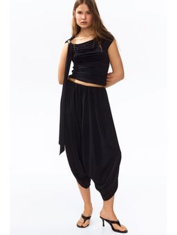 H&M - Women Black Wrap-detail balloon trousers