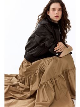 H&M - Women Beige Tiered maxi skirt