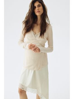 H&M - Women Beige Mama Rib-Knit Wrap Cardigan