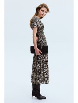 H&M - Women Beige Smocked-Detail Dress
